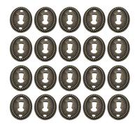 Healvian Copri-Serratura Ovale 20 Pezzi per Armadi e Cassetti Vintage, Piastra Ellittica in Lega 38X25Mm, Protezione per Buco Serratura Mobili Antichi, Decorazione Elegante e Kit Montaggio