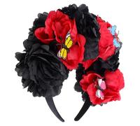 Healvian Corona di Fiori Messicana per Chioma Design Versatile e Materiale in Seta e Plastica, Fascia Comoda Adatta per Matrimoni e Feste in Maschera Colore Casuale