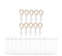 Healvian da Dito in Legno con Ciondolo Croce e Sacchetti a Rete, Set 10 per Prima Confessione e Bomboniere Comunione, Design Elegante e Materiale Robusto