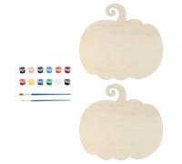 Healvian Decorazioni Halloween in Legno Tavole da Dipingere a Forma di Zucca Bianca, Resistente per Feste di Halloween e Compleanni Colore Casuale