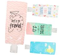 Healvian Dispenser Per Cosmetici Borsa Per Trucco Sacchetto Di Compressione Vuoto 4 Pezzi 100ml Sacchetti Vuoti Portatili Per Shampoo Lozioni Crema Viaggio Leggero e Resistente