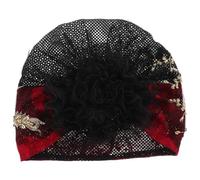 Healvian Elegant Beanie Hat with Beaded Flower for Women Versatile Wrap for All Seasons Comfortable Hair Covering to Conceal Hair Stylish and Breathable Bonnet