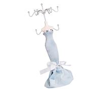 Healvian Espositore Per Gioielli in Ferro Artistico Manichino Tinta Azzurra, Porta Collane e Orecchini Compatto e Resistente, Per Casa, Negozio e Fiere Artigianali