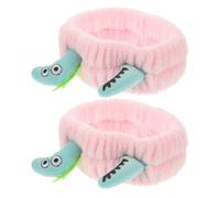 Healvian Fascia per Chioma da Bagno 2 Pezzi a Forma di Dinosauro Cartone Animato Morbida Fascia Elastica in Peluche Traspirante per Lavare Viso Accessorio per Acconciature da Donna e