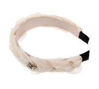 Healvian Fascia per Chioma Larga da Donna in Tulle Beige Design Chic, Versatile e Pratica, per Look Morbido e Sofisticato in Ogni Occasione