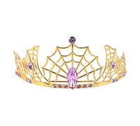 Healvian Fascia per con tiara da strega e ragno: gotica con strass e ragnatela - copricapo da principessa in metallo vintage per feste in maschera di Halloween e vampiri