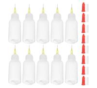Healvian Flacone Applicatore di Colla Comprimibile Punta Fine Anti-Perdita, Set da 10 Flaconi in Plastica per Lavori Artigianali e Saldature, Strumento Portatile per Quilling e