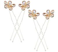 Healvian Forcina Chioma U Shape Pietre Decorative 4 Pezzi per Sposa e Cerimonie Accessori Decorativi per Acconciature Eleganti
