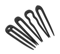 Healvian Forcine per Chioma a Forma di U in Ebano Nero Intagliato a Mano, Set da 4 Pezzi, Fermagli per Chignon da Donna, Accessori Vintage per Acconciature Sicure ed Eleganti