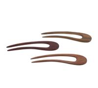 Healvian Forcine per Chioma in Legno a Forma di U Set da 3, Bastoncini Vintage per Chignon Grandi, Forcine Artigianali Cinesi Eleganti, Accessori per Chioma da Donna per Uso Quotidiano