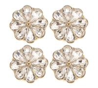 Healvian Gemelli da Polso Donna con Cristalli, Set 4 Pezzi in Lega con Design a Fiore, Copri-pulsanti Scintillanti per Camicie e Abiti Eleganti da
