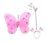 Healvian Giocattolo Di Farfalla a Doppio Di Fata Ala Costume Farfalla Farfalle Ragazze Guidato Le Delle Fate Vestono Stoffa Rosa
