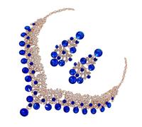 Healvian Gioielli da Sposa con Collana e Orecchini in Pietre Lucenti Parure Elegante per Donna Accessori per Matrimoni Feste ed Eventi Speciali