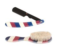 Healvian Kit Da Barbiere Per Uomo Spazzola Per Barba in Acciaio Inossidabile Pettine Per Lo Styling Strumento Completo Per La Della