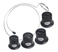 Healvian Lente D’ingrandimento Da Gioielliere Fascia Regolabile, Set Da 4 Pezzi Per Riparazione Orologi e Strumenti Da Orologiaio, Design Compatto Per Uso Professionale e Hobbistica