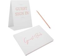 Healvian Libro degli Ospiti Rustico per Matrimonio Set da 1 Pezzo Album Fotografico e Spazio per Messaggi, Libro delle Firme degli Ospiti per Ricevimento Nozze, Accessorio per Feste