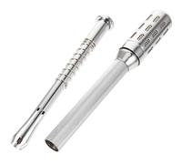 Healvian Massaggiatore Corpo in Acciaio Inossidabile Argento per Viso e Pelle, Allevia Stanchezza e Occhiaie, Bastoncino Moxibustione Portatile per Terapia Rilassante