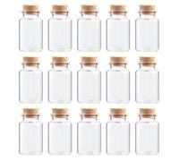 Healvian Mini Bottiglie Vetro 20 Pezzi Tappo Sughero 20 Ml 30X50 MM Barattoli Trasparenti per Bomboniere e Tè per Feste e Casa