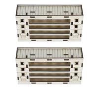 Healvian Mini Casa in Legno Grezzo da 2 Pezzi per Modellismo Artigianale Decorazione Rustica per Casa delle Bambole Accessori Fai da Te per Scenari in Miniatura e Progetti Creativi