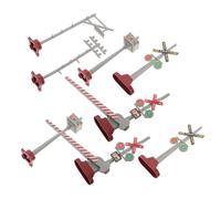 Healvian Modello Di Segnali Ferroviari in Miniatura 8 Pezzi Per Tavolo Di Sabbia Accessori Micro Paesaggio Treni Per Gioco Creativo e Sviluppo Motorio Ragazzo Ragazza