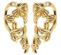 Healvian Orecchini a fiore retrò orecchini polsino polsini orecchini a fiore clip per orecchie non penetranti gioielli in lega, 3.2X2.5CM, Metallo, Senza Gemme