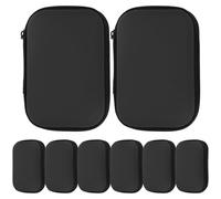 Healvian Organizer per Accessori Elettronici 8 Pezzi in Eva Nero, Borsa Portatile e Facile da Pulire per Cavi, Cuffie e Batterie, per Viaggi di Lavoro e Attività All'aperto