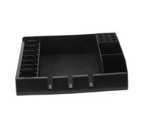 Healvian Organizer Scatola per Strumenti in Plastica Nero per Tagliacapelli con Design Compartimentato, Portatile di Facile Accesso per Postazioni di Lavoro