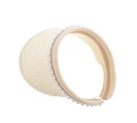 Healvian parasole berretti da spiaggia cappelli ragazze paglia cappello sole capello per sole cap equitazione cappucci da sole perlati tappi superiori vuoti Perle d'imitazione bianca