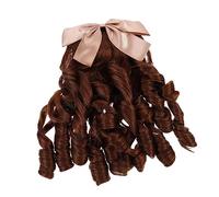 Healvian Parrucca Coda di Cavallo Boccoli Marrone in Seta ad Alta Temperatura, Elegante e Retrò, Facile da Acconciare, Resistente alla Deformazione per Cosplay e Foto