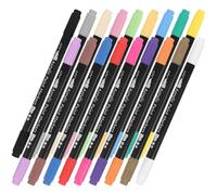 Healvian Pennarelli Acrilici a Doppia Punta, Set da 18 Colori per Disegno | Plastica, Scrittura e Colorazione, per Principianti e Professionisti, Uso Artistico e Annotazioni