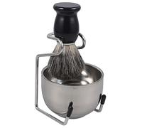 Healvian Pennello da Barba Tasso in Set di Kit da Barba per Uomo con Ciotola Schiumogena Strumento di Rasatura Manuale per Uso Domestico e Portatile