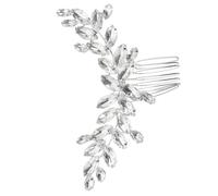 Healvian Pettine da Sposa in Vetro con Strass Argento Accessorio Elegante per Capelli da Matrimonio Clip Decorativa Raffinata per Donne e Ragazze Design Unico e Resistente