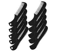 Healvian Pettini per Barba Pettine Tascabile Retro Set da 10 in Plastica Nera da Uomo per Acconciatura e Cura del Baffo Portatile