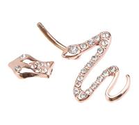 Healvian Piercing Serpente in Acciaio 1 Pezzo Oro Rosa Zircone Bianco Gioielli per Piercing Pancia Decorazione Resistente e Lucida Adatto a Tutti Idea Regalo Elegante