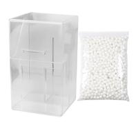 Healvian Porta Pennelli per Trucco Acrilico Trasparente Grande Perle Bianche, Organizer da Scrivania e Scatola Porta Cosmetici Multifunzione per Uso Ufficio e Make Up