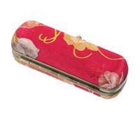 Healvian Porta Rossetto con Specchio in Metallo Floreale, Mini Custodia da Viaggio Compatta per Trucco, Astuccio Estetico Tascabile Elegante per Donne