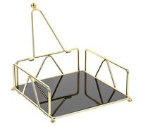 Healvian Porta Tovaglioli da Tavolo in Metallo Cestino Porta Fazzoletti e Scatola Portaoggetti e Ristorazione Colore Dorato