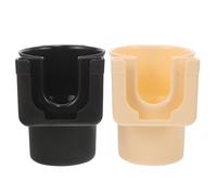 Healvian Portabicchieri per Auto Multifunzionale 2 Pezzi Supporto Telefono Porta Bevande in Plastica Beige e Nero Organizer per Bocchette D’Aria Adatto a Diverse Dimensioni di Tazze e