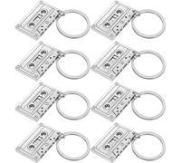 Healvian Portachiavi a Forma di Musicassetta Vintage in Lega Resistente Set da 8 Pezzi Ciondoli Punk per Chiavi Borse e Gioielli Fai da Te Accessori Decorativi Unisex Retrò