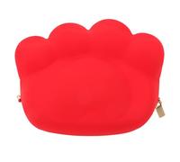Healvian portamonete con artiglio di gatto girly borse portamonete decorativo zampa di gatto cambia borsa Portamonete da donna in silicone carino portamonete in silicone Gel di silice rosso