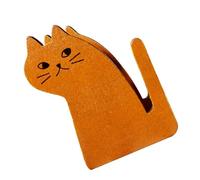 Healvian Portanastro in Legno a Forma di Gatto Taglierina Integrata Dispenser da Tavolo Decorativo in Legno Vintage Color Caffè Accessorio Funzionale per Ufficio Casa e Scuola