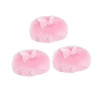 Healvian Puff per Talco per Bebé 3 Pezzi Rosa Pelo, Soffice e Sicuro, per Polveri Anti-prurito e Uso Quotidiano Infantile