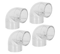 Healvian Raccordo Gomito per Tubi Diametro Interno 32mm in Acrilico Trasparente Resistente a Sostanze Chimiche 4 Pezzi per Acquari e Linee D'acqua da Laboratorio