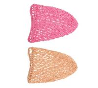 Healvian Retina Per Chioma Uncinetto 2 Pezzi, Copricapo Comodo e Semplice Per La Cura Dei Chioma Da Donna, Per Dormire, Trucco e Faccende Domestiche, Colori Rosa e Kaki