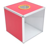 Healvian Scatola per Donazioni in Metallo Rossa Contenitore per Biglietti della Lotteria Trasparente Grande 29 CM Urna per Votazioni e Raccolta Fondi per Eventi e Feste Colore Casuale