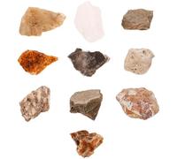 Healvian Set 10 Pezzi Campioni di Roccia Minerale per Insegnamento e Laboratorio Esemplari Naturali da Esposizione per Aula di Geologia e Attività Didattiche Scientifiche