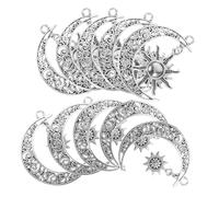 Healvian Set 10 Pezzi Ciondoli Pendenti Astri e Sole in Lega per Collane e Bracciali Fai da Te Decorazioni Gioielli e Portachiavi Design Vintage per Creazioni Artigianali