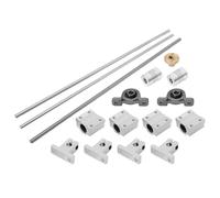 Healvian Set 16 Pezzi Assi Ottici Lineari da 8 MM Blocchi Cuscinetti Lineari Sc8Uu e Staffe in Acciaio Inox per Guida Albero Stampante 3D Accessori Montaggio per Movimento Lineare Stabile