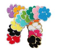 Healvian Set 16 Toppe Ricamate Impronta di Zampa da Stirare Applicazioni Termoadesive Bordo Argentato per Abbigliamento Jeans e Accessori Decorazioni Fai da Te e Riparazioni Creative