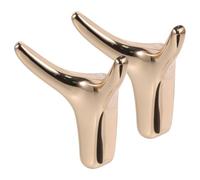 Healvian Set 2 Pezzi Ganci Appendiabiti in Alluminio Spaziale Color Oro, Design Corno Classico Creativo, Facile da Usare e Eccellente Durata, per Casa e Ufficio